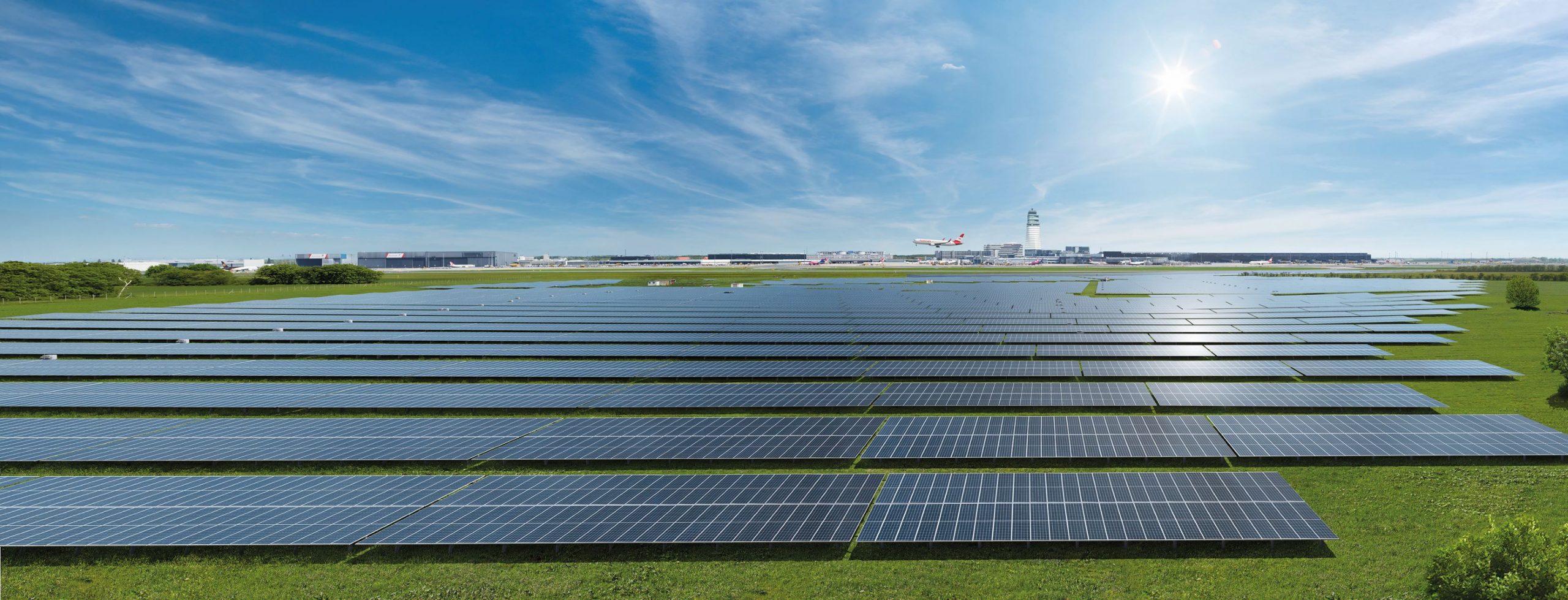 Na 24 hektara postavljeno je 55.000 solarnih panela koji će proizvoditi više od 30 miliona kilovatsati struje godišnje (Foto: © Flughafen Wien AG)