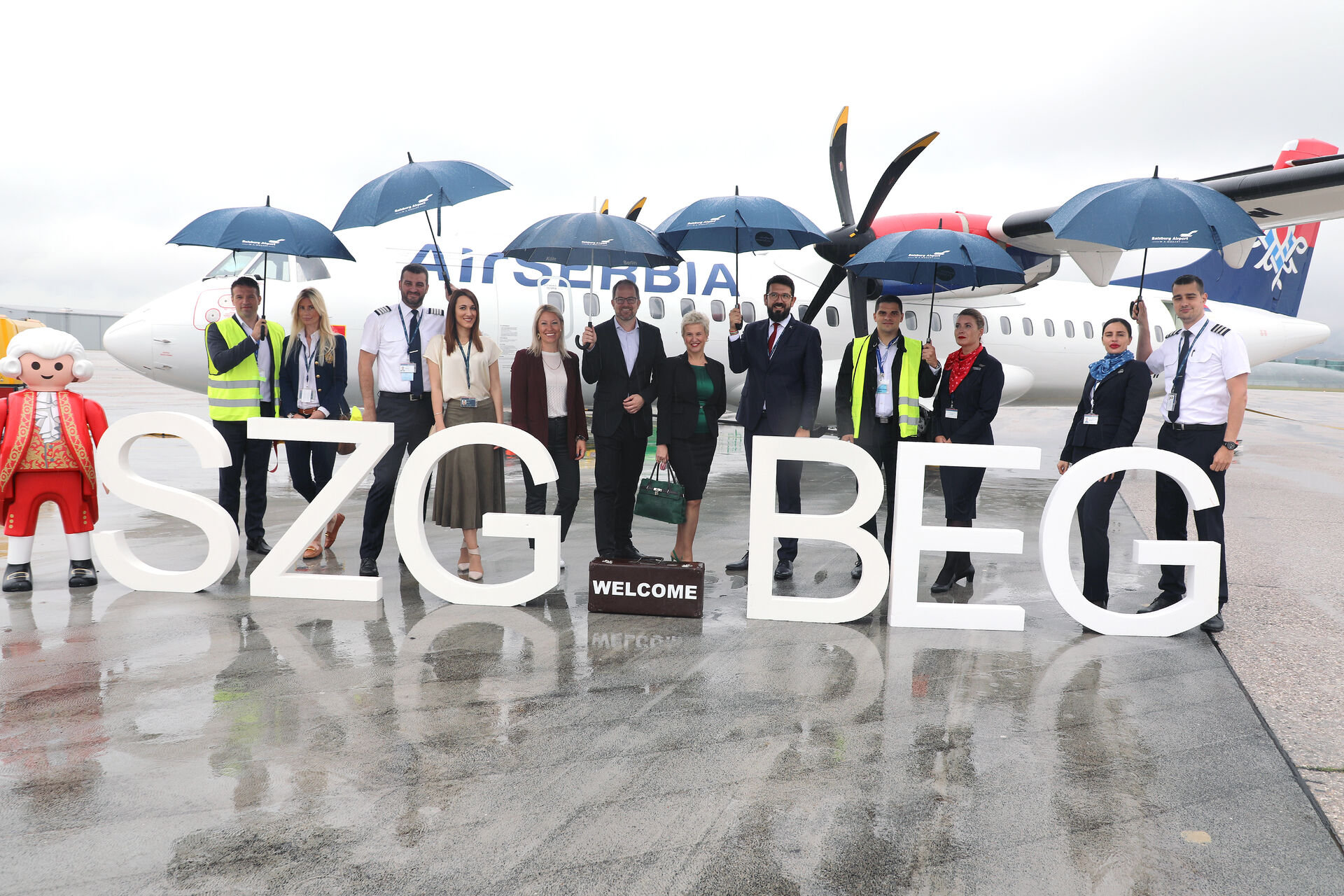 Srdačna dobrodošlica posadi leta Air Serbia u Salzburgu