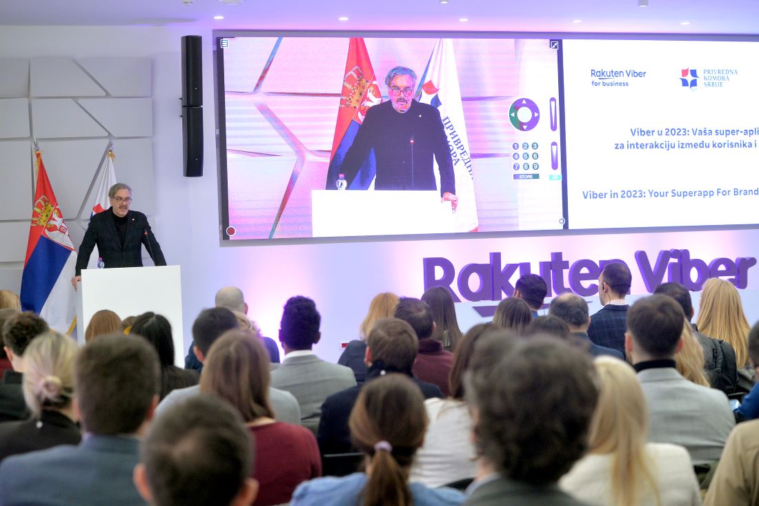 Marko Čadež na prezentaciji „Viber u 2023.: super-aplikacija za interakciju između korisnika i brendova“ u Privrednoj komori Srbije