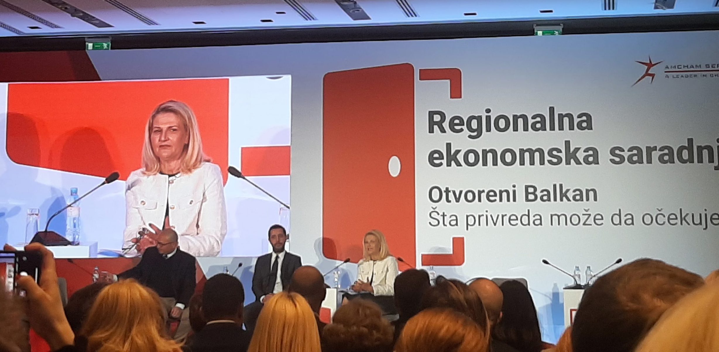 Ministarka Tanja Miščević na konferenciji „Regionalna ekonomska saradnja - Otvoreni Balkan - šta privreda može da očekuje?“, u organizaciji Američke privredne komore u Srbiji, 24. aprila 2023. godine u Beogradu