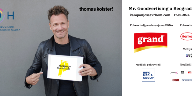 Mr. Goodvertising o marketingu sa svrhom i održivom poslovanju – 17. aprila u Beogradu
