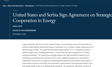 Strateški sporazum o energetici Sjedinjenih Američkih Država i Srbije – da li smo ga dobro razumeli?