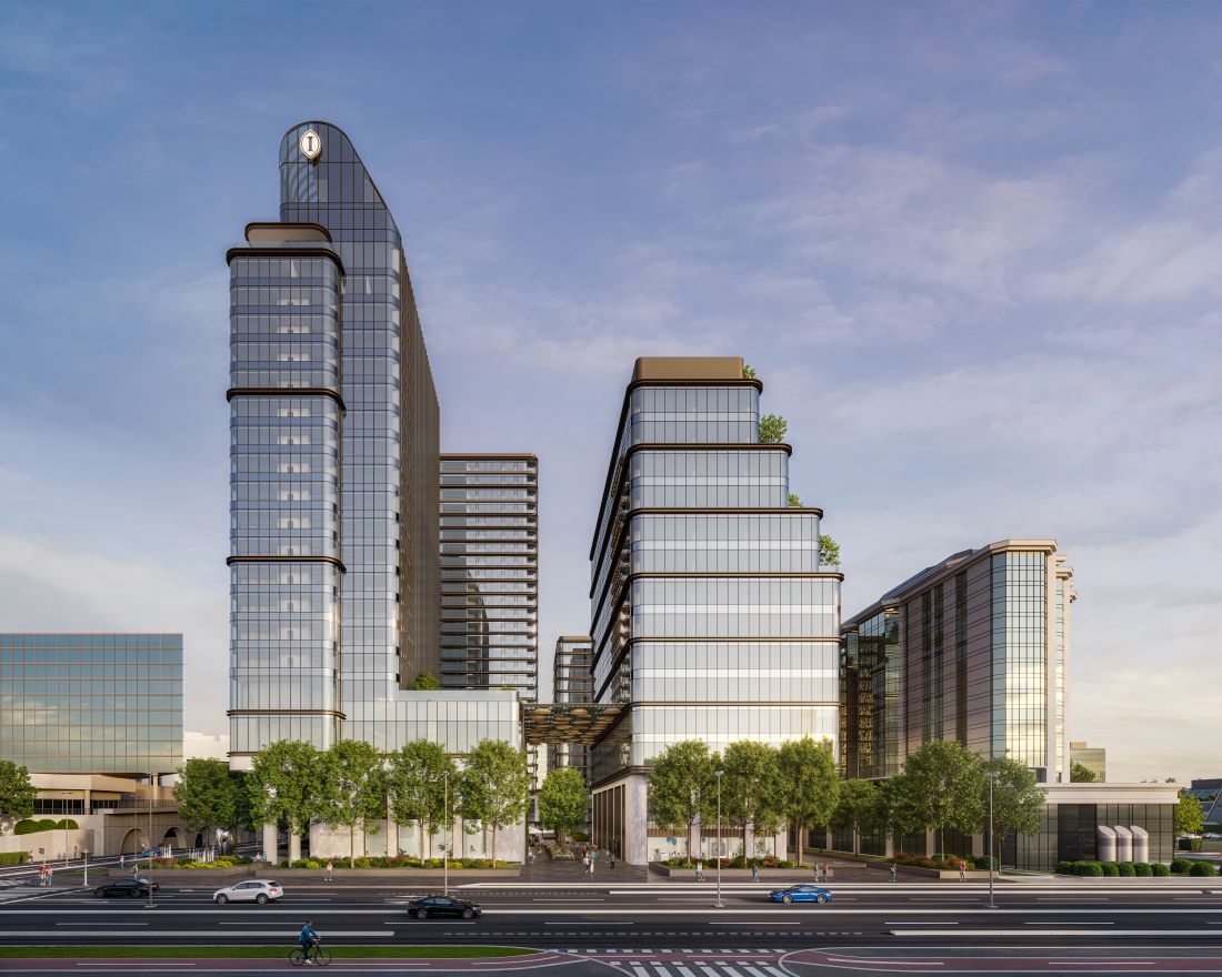 Ovako će izgledati novi kompleks - Delta Distrikt, na Novom Beogradu, preko puta hotela Hajat (render)