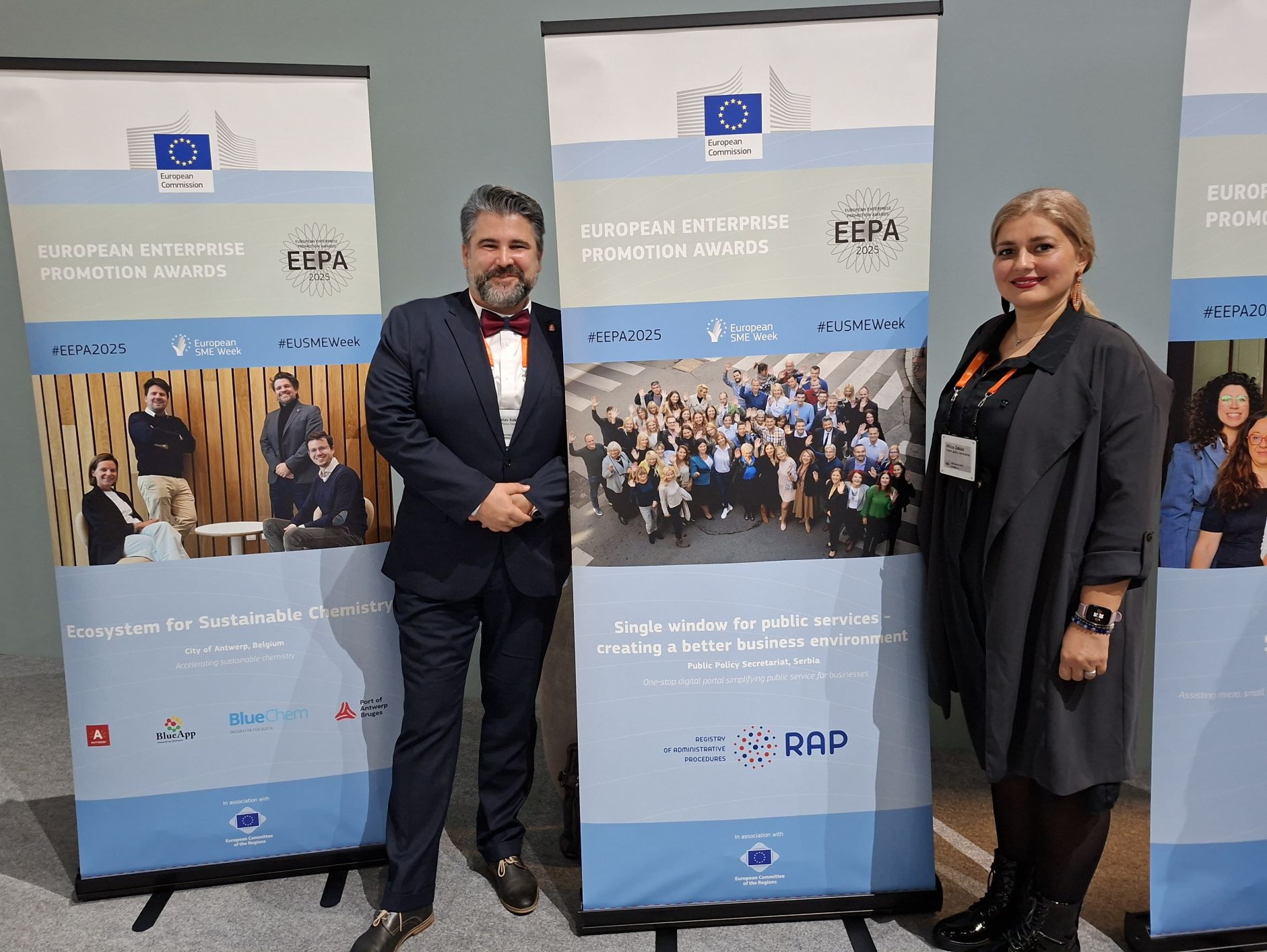 Predstavnici srpskog RAP-a u Kopenhagenu: Ninoslav kekić i Milica Žakula iz Republičkog sekretarijata za javne politike