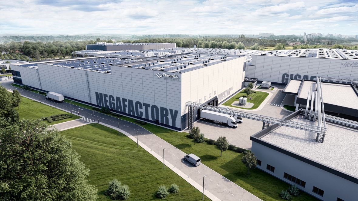 Budući izgled velike fabrike kompanije ElevenEs u Subotici (render) 