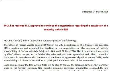 MOL dobio licencu OFAC-a da produži postupak kupovine NIS-a do 22. maja
