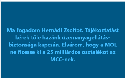 Tema dana za 16. april u Mađarskoj – Da li će MOL isplatiti dividende od 68,8 miliona evra Fondaciji Matijas Korvinus?