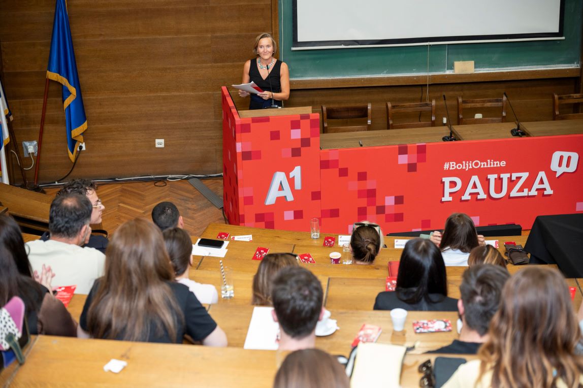 Judit Albers, generalna direktorka A1 Srbija, na otvaranju konferencije (Foto: Petar Diivac)