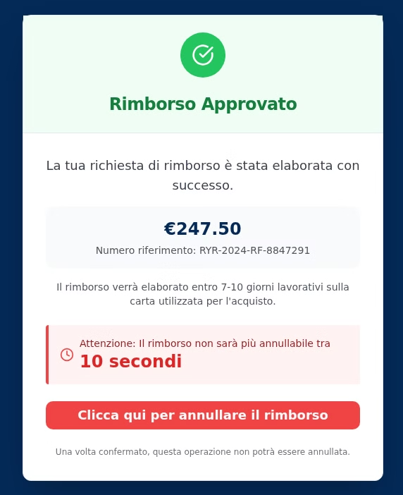 Primer fišing stranice koja imitira irsku avio-kompaniju „Ryanair“