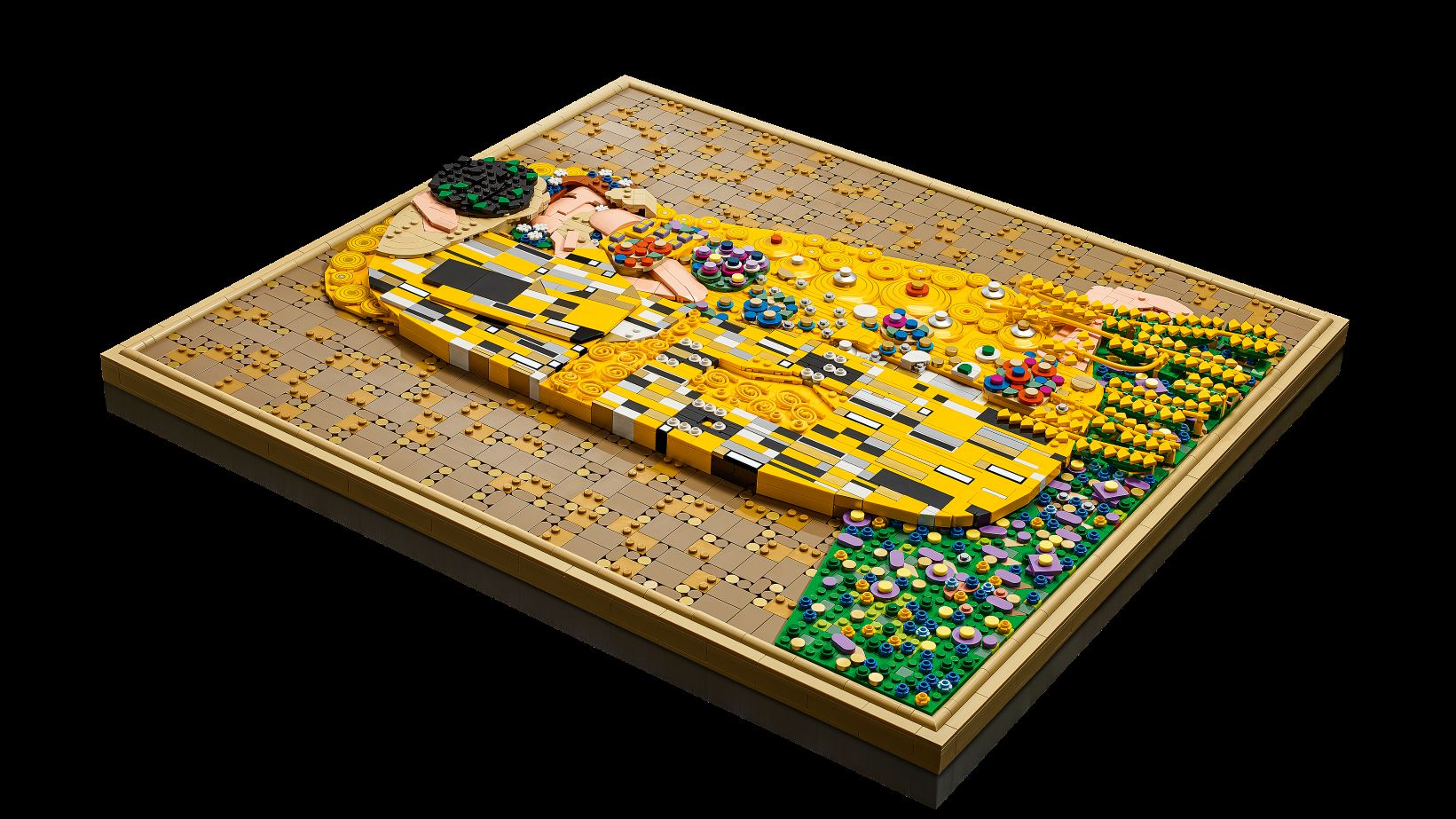 Klimtov "Poljubac" u LEGO izdanju, kao ploča - trodimenzionalna vizura (Foto: LEGO Grupa)